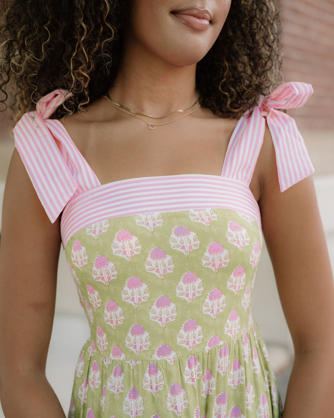 Lily Detail Knot Straps Maxi Dress - Green