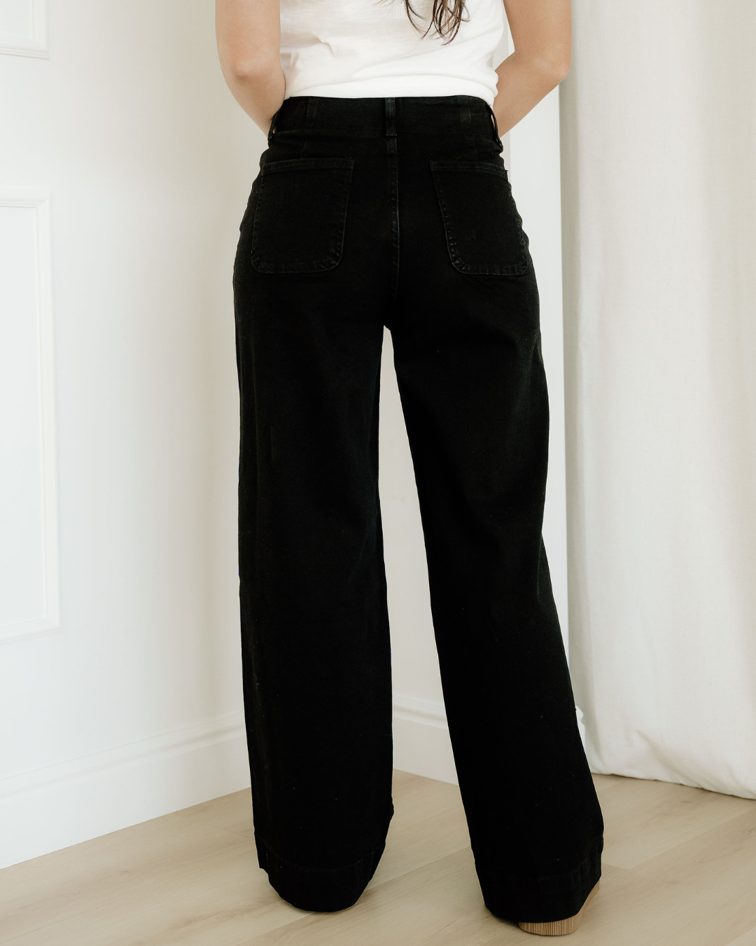 Brooke Wide Leg Jeans | High Rise Double Button Denim