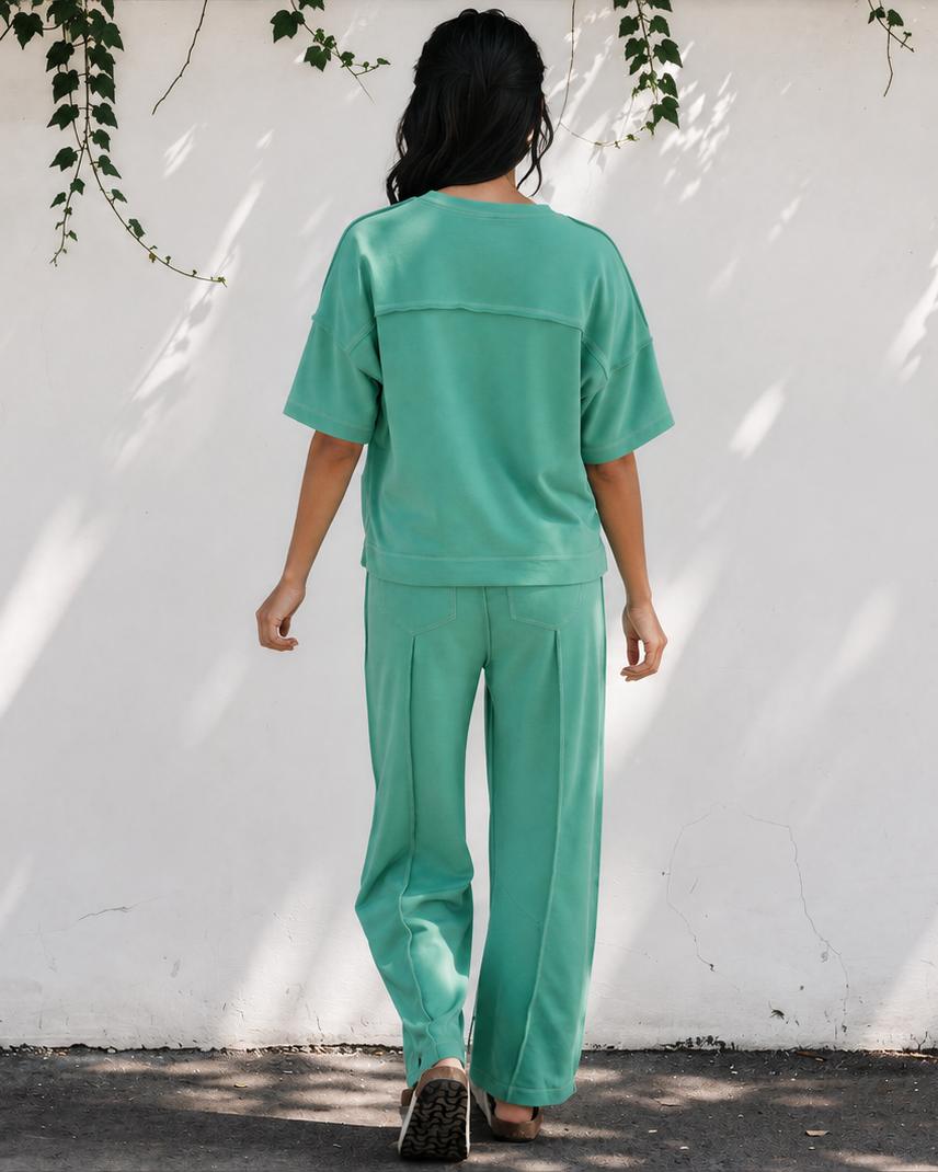 Drop Shoulder Boxy Tee and Barrel Pants Set
