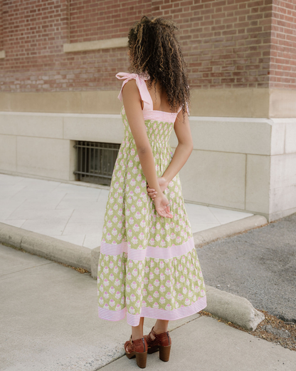 Lily Detail Knot Straps Maxi Dress - Green