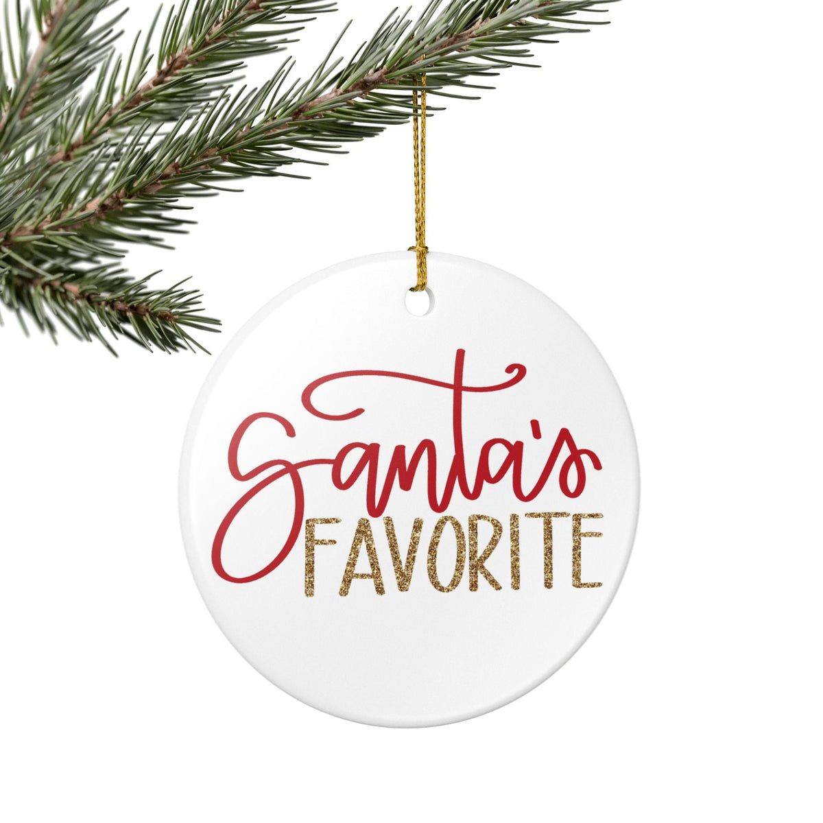 Santa's Favorite Ceramic Ornament