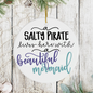 Salty Pirate And Beautiful Mermaid Ceramic Ornament