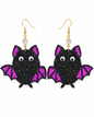 Midnight Mischief Glitter Bat Earrings