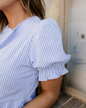 Kaeli Bubble Short Sleeve Tiered Scallop Long Dress