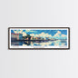 Wilmington North Carolina Panoramic Wall Art, Mid Century Modern Framed Canvas Print, Retro Pop Art Travel Poster, City Art, Home Decoration