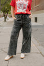 Teagan Mineral Wash Raw Hem Patched Pocket Pants