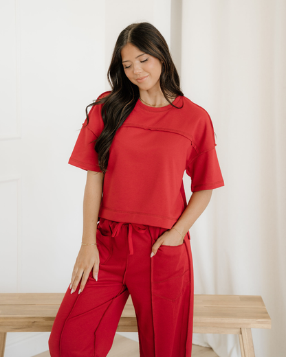 Drop Shoulder Boxy Tee and Barrel Pants Set