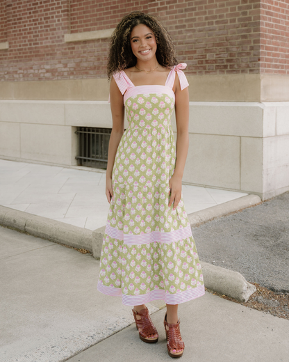 Lily Detail Knot Straps Maxi Dress - Green