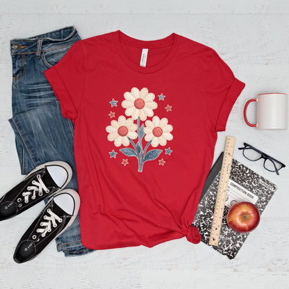 Patriotic Shirt - Floral 4th Of July Tee | Boho Retro Hippie Daisy Lover Shirt
