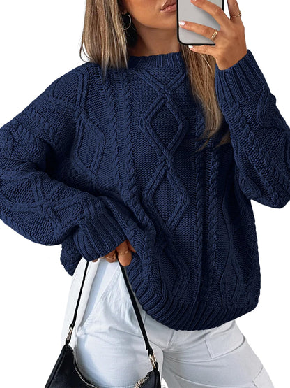 Trendy Queen Women's Oversized Cable Knit Sweaters 2026 Fall Outfits