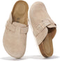 Project Cloud 100% Genuine Leather Womens Cork Footbed Clogs for Women