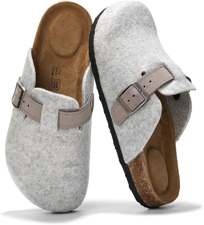 Project Cloud 100% Genuine Leather Womens Cork Footbed Clogs for Women