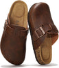 Project Cloud 100% Genuine Leather Womens Cork Footbed Clogs for Women