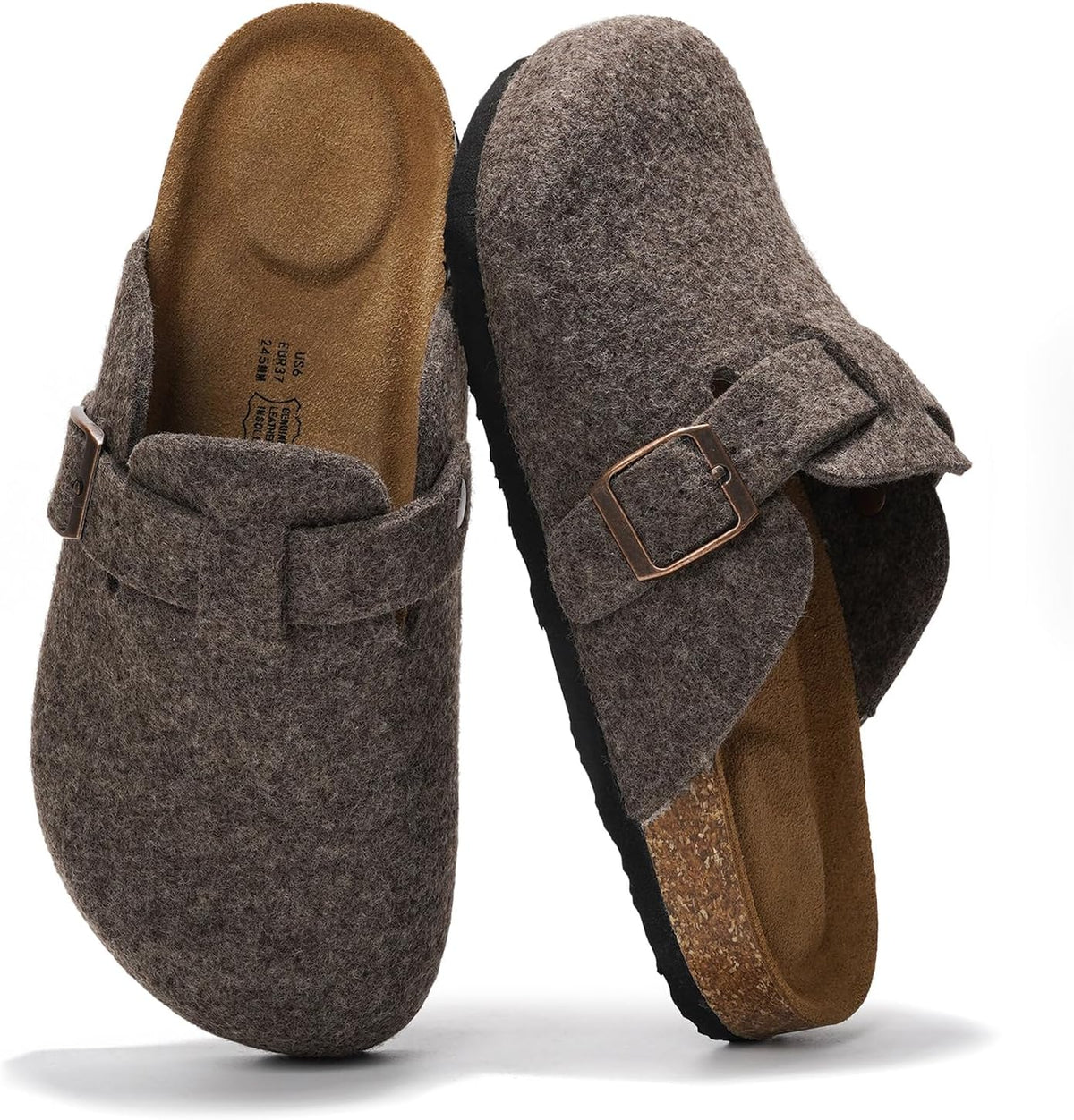 Project Cloud 100% Genuine Leather Womens Cork Footbed Clogs for Women