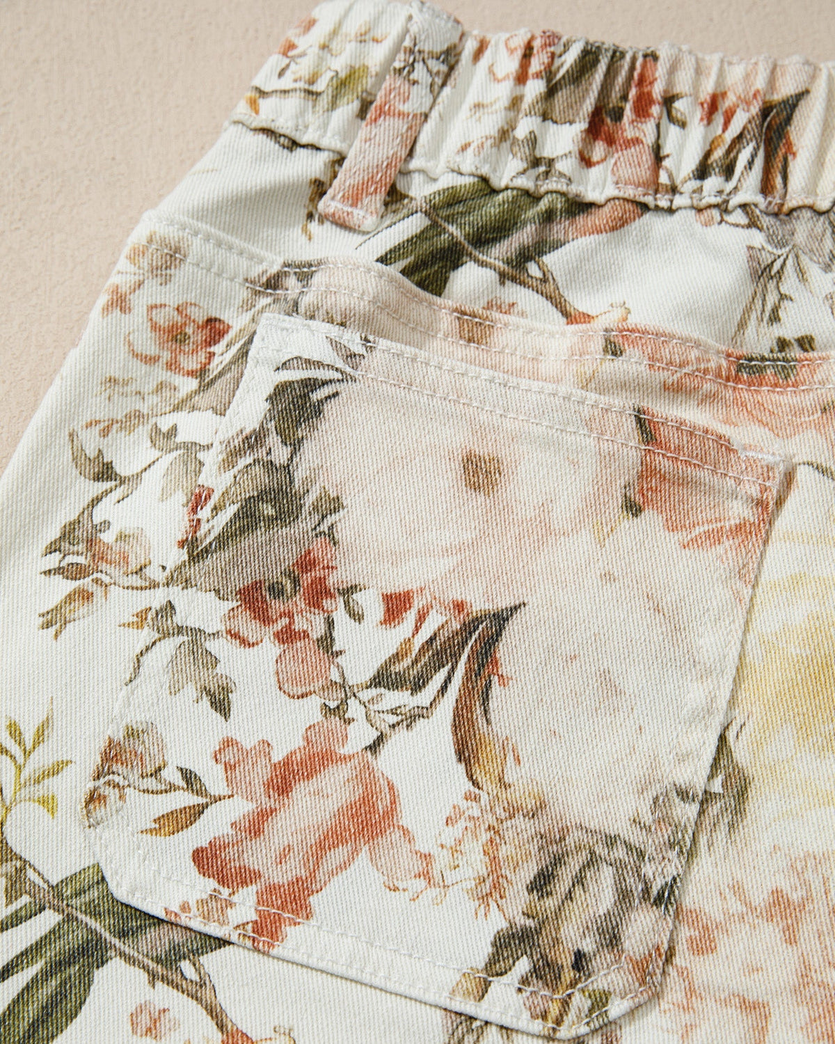 Meadow Vintage Style Floral Print High Waist Wide Leg Jeans