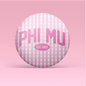 Phi Mu Gingham Button