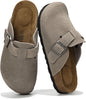 Project Cloud 100% Genuine Leather Womens Cork Footbed Clogs for Women