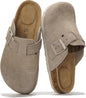 Project Cloud 100% Genuine Leather Womens Cork Footbed Clogs for Women