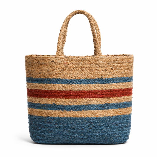 Saltline Jute Tote – Coastal Stripe