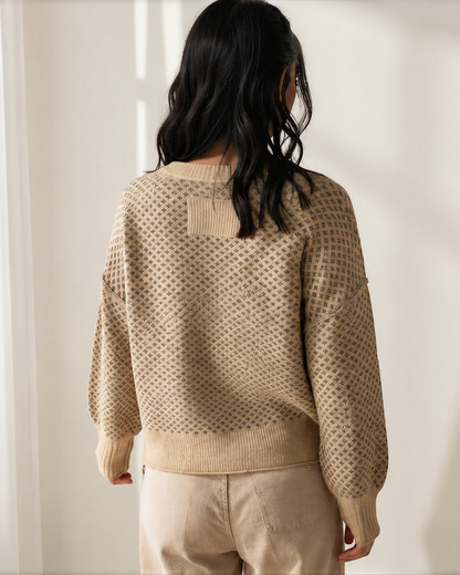 Briar Geometric Sweater | Drop Shoulder Knit Pullover