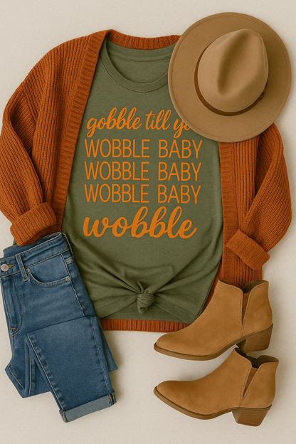 Gobble Till you Wobble Baby Graphic Tee