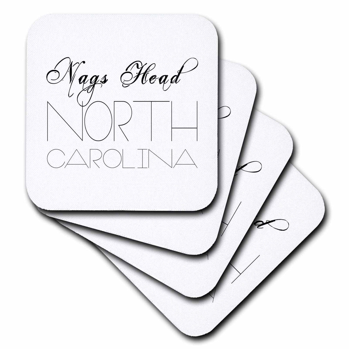 3dRose Alexis Design - American Beaches Typography - American Beaches. Decorative Text Nags Head, North Carolina - Coasters