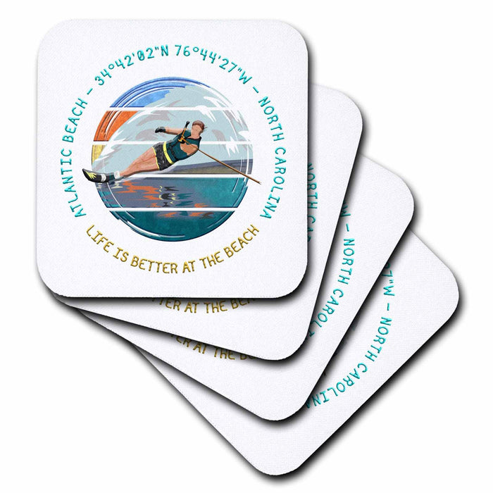 3dRose Atlantic Beach, Carteret County, North Carolina Summer Travel Gift - Coasters (cst-366884)