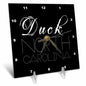 3dRose Alexis Design - American Beaches - American Beaches - Duck, North Carolina, White on Black - Desk Clocks