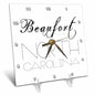 3dRose Alexis Design - American Beaches Typography - American Beaches. Decorative Text Beaufort, North Carolina - Desk Clocks