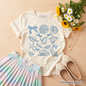 Kids Coquette Seashell Summer Vibe T-Shirt, Retro Beach Tee Gift for Ocean Lover