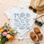 Kids Coquette Seashell Summer Vibe T-Shirt, Retro Beach Tee Gift for Ocean Lover