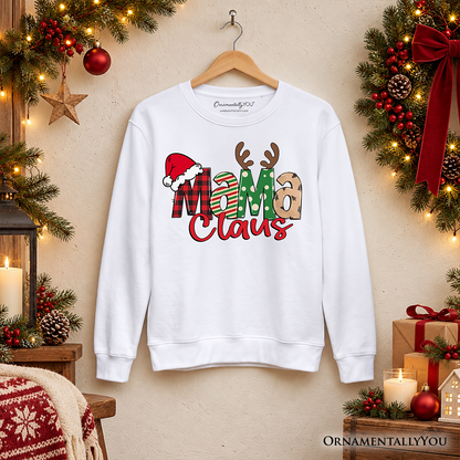 Mama Claus Retro Christmas Sweatshirt, Matching Family Holiday Sweater