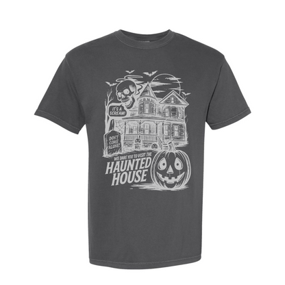 Haunted House Halloween Comfort Colors Screen Printed Tee