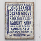 Vintage Jersey Shore Beach Sign | Asbury park, Sea Girt, Manasquan, Seaside Heights