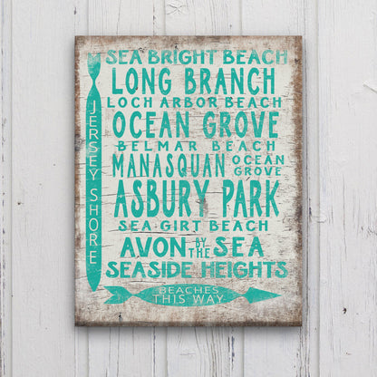 Vintage Jersey Shore Beach Sign | Asbury park, Sea Girt, Manasquan, Seaside Heights