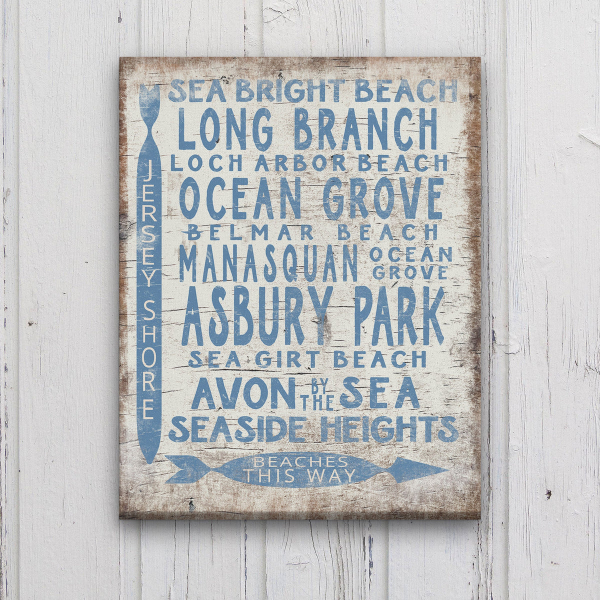 Vintage Jersey Shore Beach Sign | Asbury park, Sea Girt, Manasquan, Seaside Heights