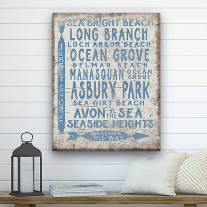 Vintage Jersey Shore Beach Sign | Asbury park, Sea Girt, Manasquan, Seaside Heights