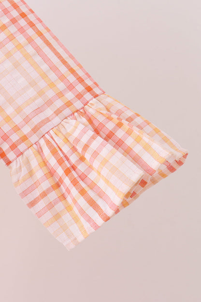 Pink plaid ruffle dress