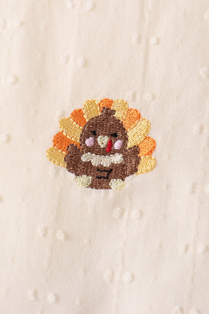 Beige turkey embroidery bloomer set