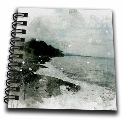 3dRose Cloudy Seaside Beach Image Of Watercolor - Drawing Books (db_349397)