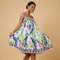 Beach Dress Swimwear Lace off Shoulder Tie Dyed Printed Seaside Swimsuit