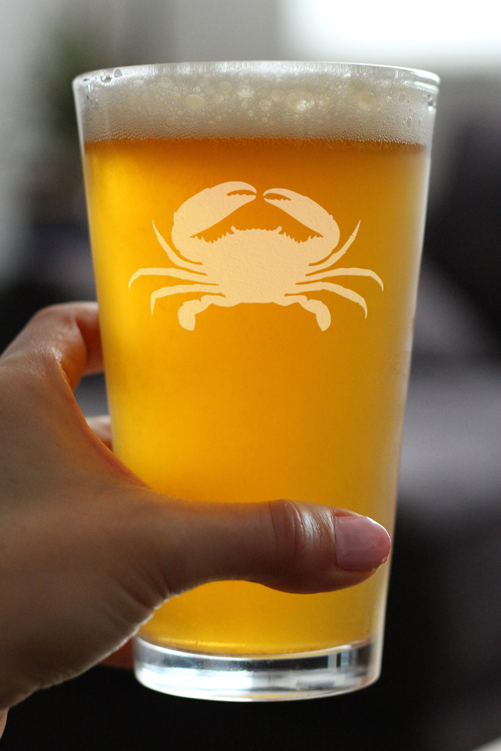 Crab - Cute Nautical Theme Gifts for Beach House - 16 Ounce Pint Glass