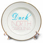 3dRose Alexis Design - American Beaches - American Beaches - Duck, North Carolina, blue, red on white - Plates
