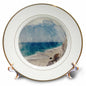 3dRose Image of Watercolor Calm Seaside Beach Art - Plates (cp_328910)