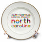 3dRose Popular American Beaches. Cape Hatteras, North Carolina Colorful Text - Plates (cp_339019)