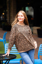 Mock Neck Sweatshirt, Leopard