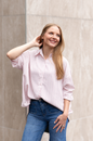 The Kathryn Button-Up, Striped Pink