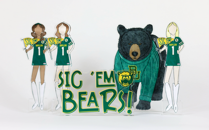 Sic 'Em Bears Acrylic Block Shelfie