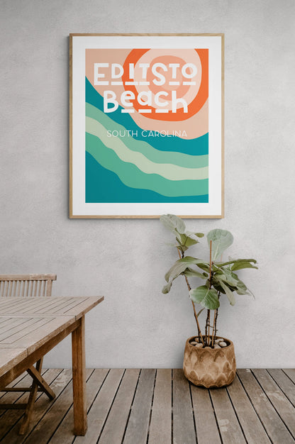 Destination: Edisto Beach, South Carolina - Modern Typography Art Print