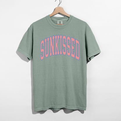 Sunkissed Graphic Tee – Summer Vintage College Font T-Shirt